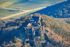Madenburg castle ruins from the north in Eschbach in the state Rhineland-Palatinate, Germany