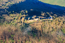 Madenburg castle ruins from the west in Waldhambach in the state Rhineland-Palatinate, Germany