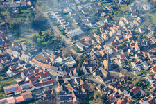 Wine Route with the Simultaneous Church of St. Quintinus in Siebeldingen in the state Rhineland-Palatinate, Germany