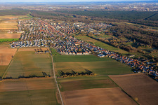 Aerial photograpy of City view from the west in Kandel in the state Rhineland-Palatinate, Germany