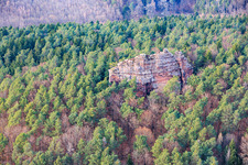 Natural monument Fladensteine (variegated sandstone rocks) in Bundenthal in the state Rhineland-Palatinate, Germany