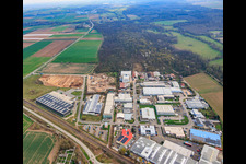 Große Ahlmühle industrial park from the west in Rohrbach in the state Rhineland-Palatinate, Germany