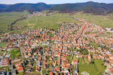 From the east in Maikammer in the state Rhineland-Palatinate, Germany