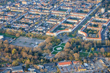 Herbert-Müller-Platz at the entrance to Ebertpark in the district Friesenheim in Ludwigshafen am Rhein in the state Rhineland-Palatinate, Germany