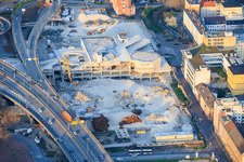 The former town hall center, demolished down to its foundations, is located on the still-to-be-demolished elevated highway (B44). in the district West in Ludwigshafen am Rhein in the state Rhineland-Palatinate, Germany