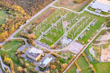 Pfalzwerke Netz AG substation at Schlichtgraben in Mutterstadt in the state Rhineland-Palatinate, Germany