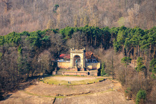 Cleared platform in front of the renovated Victory and Peace Monument in Edenkoben in the state Rhineland-Palatinate, Germany