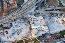 Site of the future Helmut-Kohl-Allee on the grounds of the former Rathaus Center, which has been demolished down to its foundations, located on the still-to-be-demolished Hochstraße Nord (B44) in the district Mitte in Ludwigshafen am Rhein in the state Rhineland-Palatinate, Germany