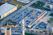 New building on the campus of the University of Applied Sciences for Economics and Society Ludwigshafen in the district Mundenheim in Ludwigshafen am Rhein in the state Rhineland-Palatinate, Germany
