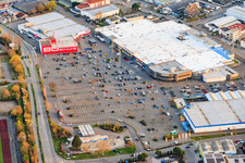 Southern industrial park with Edeka Stiegler and BÖ Shoes & Fashion in Mutterstadt in the state Rhineland-Palatinate, Germany