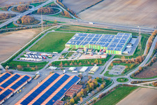 New halls of the Pfalzmarkt for fruit and vegetables eG in Mutterstadt in the state Rhineland-Palatinate, Germany