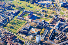 Gottesaue Palace, Wolfgang Rihm Forum Music School and BGV Badische Versicherungen in the district Oststadt in Karlsruhe in the state Baden-Wuerttemberg, Germany