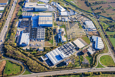 Industrial Park Auf der Breit in the district Durlach in Karlsruhe in the state Baden-Wuerttemberg, Germany