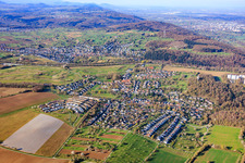 From the northeast in the district Hohenwettersbach in Karlsruhe in the state Baden-Wuerttemberg, Germany