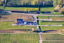Industrial park Am Lokschuppen with new construction site of Tobias Hübenthal's car repair shop in Klingenmünster in the state Rhineland-Palatinate, Germany