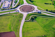 Roundabout at the N61 x Rue de Sarreguemines in Woustviller in the state Moselle, France