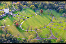 Gravestone rows and parkland at the American Military Cemetery and Memorial Site of Saint-Avold in the district Forêts de Zang et du Steinberg in Saint-Avold in the state Moselle, France