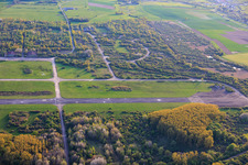 Taxiing on the runway of the former Grostenquin military airfield from the northeast in Bistroff in the state Moselle, France