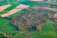 Demolished circular material railway and halls at the former military airfield Grostenquin in Grostenquin in the state Moselle, France
