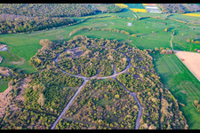 Demolished circular material railway and halls at the former military airfield Grostenquin in Grostenquin in the state Moselle, France