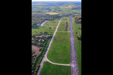 Runway of the former Grostenquin military airfield from the southeast in Bistroff in the state Moselle, France