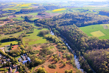 Course of the Blies river and the Bliestal cycle path in the district Blickweiler in Blieskastel in the state Saarland, Germany