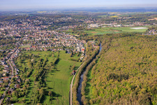 Course of the Blies river along the German-French border in the district Blies Nord in Saargemünd in the state Moselle, France