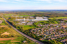 AGC Glass glassworks Seingbouse SAS with large open-field PV system in Seingbouse in the state Moselle, France