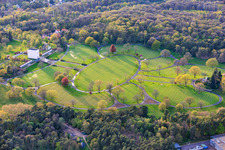 Gravestone rows and parkland at the American Military Cemetery and Memorial Site of Saint-Avold in the district Forêts de Zang et du Steinberg in Saint-Avold in the state Moselle, France