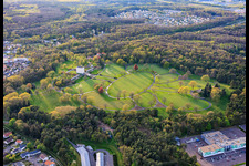 Gravestone rows and parkland at the American Military Cemetery and Memorial Site of Saint-Avold in the district Forêts de Zang et du Steinberg in Saint-Avold in the state Moselle, France