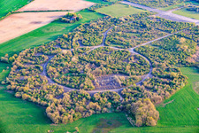 Demolished circular material railway and halls at the former military airfield Grostenquin in Grostenquin in the state Moselle, France