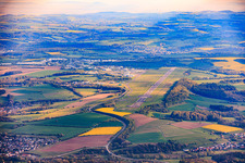 TRIWO Zweibrücken Airport (EDRZ) runway from the south in the district Brenschelbach in Blieskastel in the state Saarland, Germany
