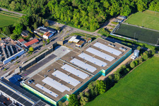 Almost completed new building of the logistics park of HANSAINVEST and DFI-Real-Estate Kandel for FRISCHEPLATTFORM SÜDWEST of Gemüsering Stuttgart GmbH in the district Minderslachen in Kandel in the state Rhineland-Palatinate, Germany