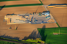 Construction site of Vulcan Energy's second deep drilling site between Rohrbach and Insheim for the extraction of geothermal energy and lithium in Rohrbach in the state Rhineland-Palatinate, Germany