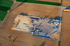 Construction site of Vulcan Energy's second deep drilling site between Rohrbach and Insheim for the extraction of geothermal energy and lithium in Rohrbach in the state Rhineland-Palatinate, Germany