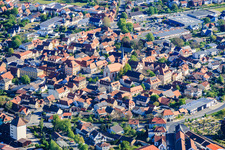 Market square with the parish church of St. John the Baptist in Hofheim in Unterfranken in the state Bavaria, Germany