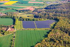 Open-space photovoltaic solar power plant PV Birkenfeld and AGPW in the district Birkenfeld in Maroldsweisach in the state Bavaria, Germany