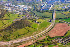 Route of the A4 motorway and the B88 in the district Göschwitz in Jena in the state Thuringia, Germany