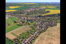 View of the town from the south with the monastery pond in the district Thalbürgel in Bürgel in the state Thuringia, Germany