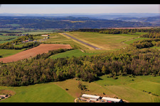 Runway of Jena Airport-Schöngleina from the northeast in Schöngleina in the state Thuringia, Germany