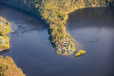 Hohenwarte I dam from the north with Droschkau campsite in Altenbeuthen in the state Thuringia, Germany