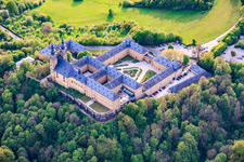 Banz Abbey with Imperial Hall, Abbey Church of St. Dionysius and St. Peter, Valentin Rathgeber Sculpture and Memorial and Hanns Seidel Foundation - Banz Abbey in the district Unnersdorf in Bad Staffelstein in the state Bavaria, Germany