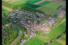 From the east in the district Untereschenbach in Hammelburg in the state Bavaria, Germany