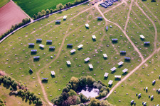 Construction site for the dismantling of the movers at the Gut Erlasee solar park with sun-tracking panels in the district Büchold in Arnstein in the state Bavaria, Germany