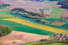 UL airfield Westhausen from the southeast in Westhausen in the state Thuringia, Germany