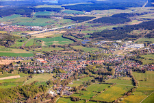 View of the town from the southeast, on this side of the Ilm Valley Bridge for the ICE high-speed train. in the district Gehren in Ilmenau in the state Thuringia, Germany
