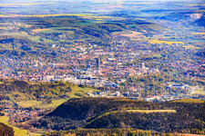 City view from the southwest in the district Jena-Süd in Jena in the state Thuringia, Germany