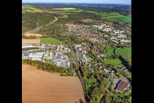 Bürgeler Straße industrial area with Rinn Beton- und Naturstein Stadtroda GmbH and Kontinent Spedition GmbH in the district Hainbücht in Stadtroda in the state Thuringia, Germany