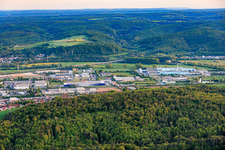 Industrial area Eltmann with Palm GmbH & Co. paper mill | Plant Eltmann and TenneT TSO GmbH, Ebelsbach site in the district Limbach in Eltmann in the state Bavaria, Germany