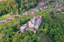 Trimburg Castle from the east in the district Trimberg in Elfershausen in the state Bavaria, Germany